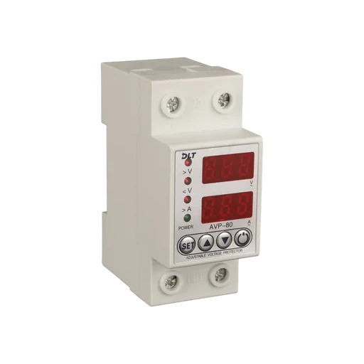 PROTECTOR DE VOLTAJE/CORRIENTE ELECTRONICO INTEGRAL 120V 80A  AJUSTABLE  P/RIEL DIN 2P
