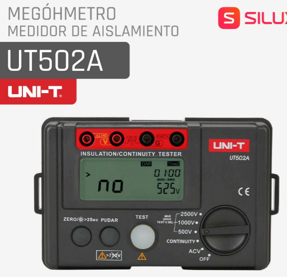 MEGOHMETRO MEDIDOR DE AISLAMIENTO UNI-T UT502A 2500V