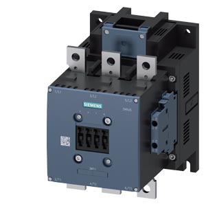 CONTATOR AC-3 265A 132 kW/400 V AC (50-60 Hz)/DC 220-240 V UC BLOQUE DE CONTACTOS AUXILIARES 2 NA + 2 NC 3 POLOS TAMAÑO S10 MODELO 3RT1065-6AP36 MARCA SIEMENS