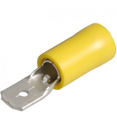 TERMINAL MACHO AMARILLO 250 P/CABLE 12-10AWG D=6.35MM 1/7 PLG