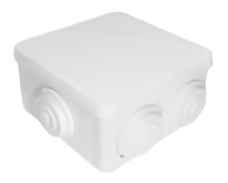 CAJA DE DERIVACION PLASTICA 85x85x50mm (3.3X3.3X2") PREPONCHADO IP65 HERMETICA COLOR BLANCO LD-985 ILUM-VEN