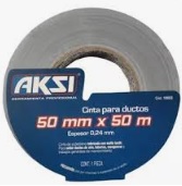 CINTA ADHESIVA PARA DUCTO (TIRRODUCTO) 50 mm x 50 m GRIS 109053 AKSI