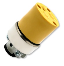 TOMACORRIENTE  AEREO 110-130V 15A 2P+T PLASTICO-METALICO AMARILLO TOM-04 FERMETAL
