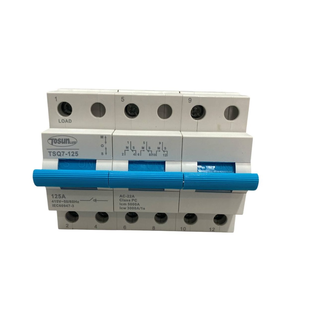 TRANSFERENCIA CONMUTADOR 3X125 AMP MARCA TOSUN
