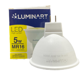 FOCO LED 5W 500LM 3.000°K IP20 85-265V GU 5.3 (BIPIN) MR16