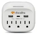 MULTITOMA CON PUERTOS SMART USB A Y C 3 PUERTOS USB 120 VAC GMT-3R3U EXCELINE