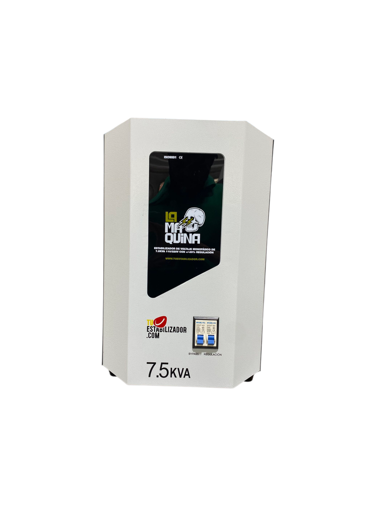 ESTABILIZADOR DE VOLTAJE MONOFASICO DE 7.5KVA 110/220V CON REGULACION +/- 25% 