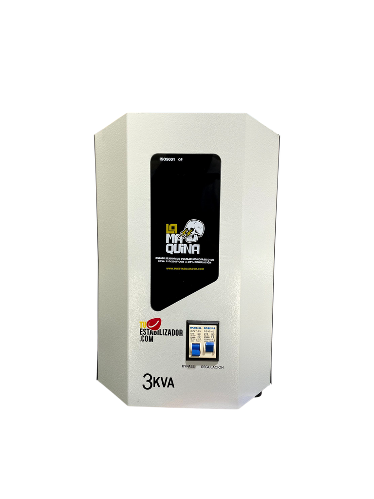ESTABILIZADOR DE VOLTAJE MONOFASICO DE 3 KVA 110/220 VAC CON +/- 25% REGULACION 