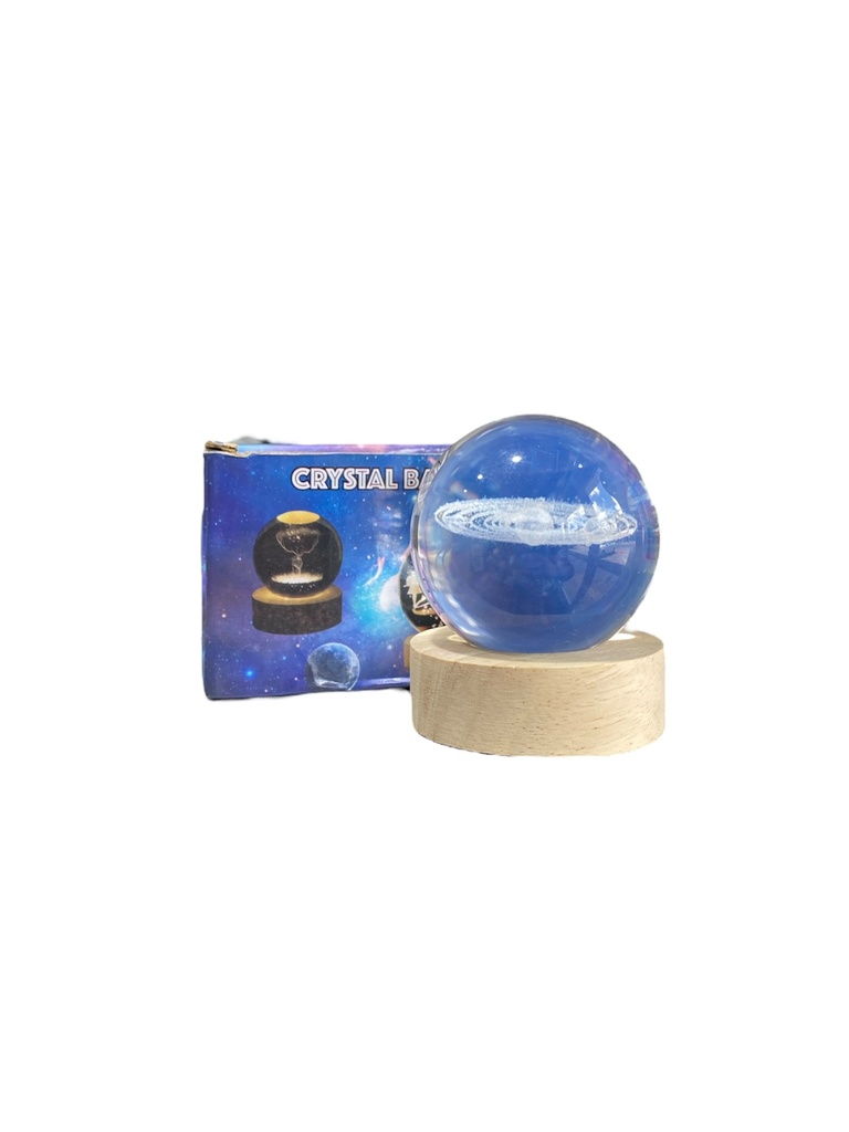 LAMPARA DE CRISTAL LED CON LUMINOSIDAD DE PLANETAS 