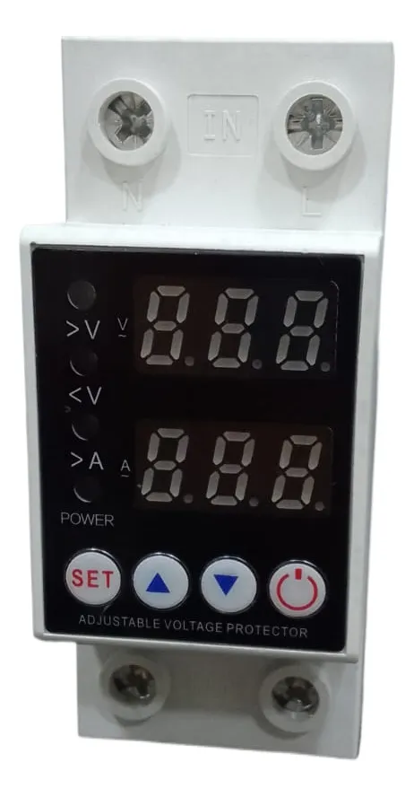 PROTECTOR DE VOLTAJE/CORRIENTE ELECTRONICO INTEGRAL120V 80A AJUSTABLE P/RIEL DIN 2P