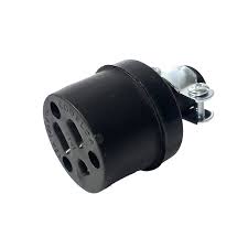 TOMACORRIENTE AEREA DE GOMA 2P+TIERRA NEGRO 15A,125V, NEMA 5-15R C/ABRAZADERACLASSIC LUX 