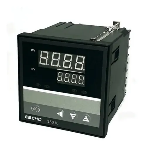 CONTROLADOR DIGITAL DE TEMPERATURA 4 DIGITOS 2 DISPLAY 72x72mm 85-240 Vca 58006 EBCHQ