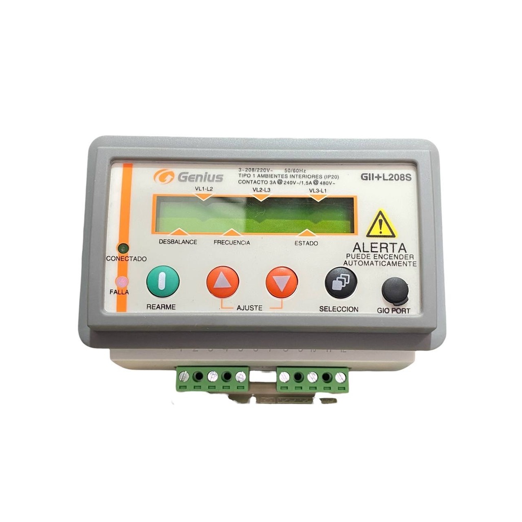 RELE DE PROTECCION CONTRA FALLAS DE FASE LINEA A LINEA PANTALLA DIGITAL Y PROGRAMADOR DE HORARIO