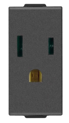 TOMACORRIENTE 2P+T 15 A USA+SASO CARBON MATT LINEA NEVE 09245.CM VIMAR