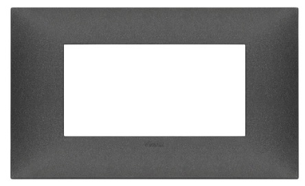 PLACA 4M TECNO P/CAJAS 4 MODULOS TECNOPOLIMERO CARBON MATT NEVE UP 09674.14 VIMAR