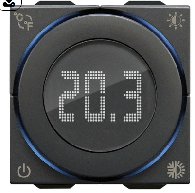 TERMOSTATO ROTATORIO 100-240 V 2M CARBON MATE NEVE UP 09470.CM VIMAR