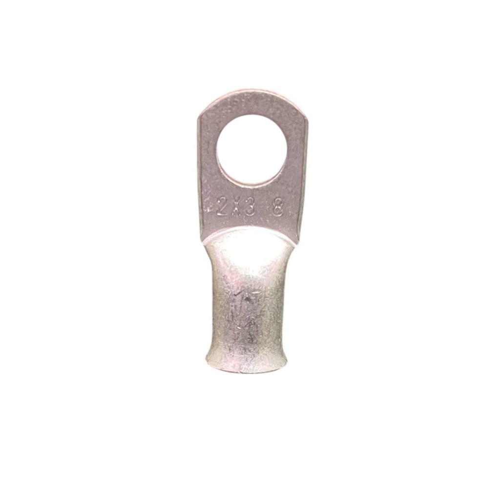 TERMINAL ANILLO 1H P/CABLE #2AWG OJAL 3/8" COBRE ESTAÑADO CAÑON CORTO