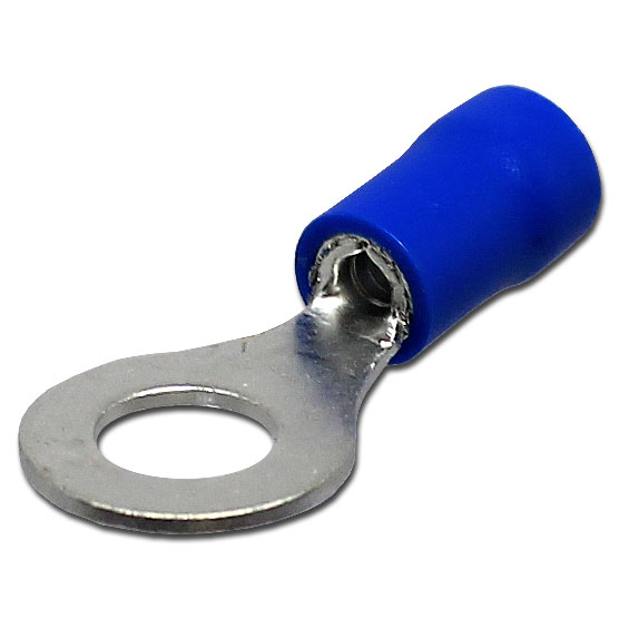 TERMINAL ANILLO AZUL P/CABLE 14-16AWG OJAL 1/4" 6.5MM