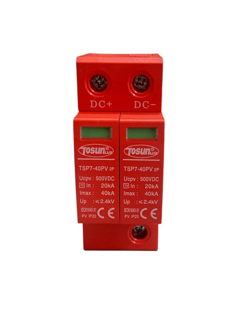SUPRESOR DE PICO 2 POLO L+N DC 40kA