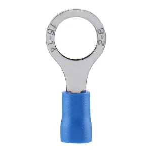 [RV2-8] TERMINAL ANILLO AZUL P/CABLE 16-14AWG OJAL 5/16 D 8.4MM 21/64 PLG