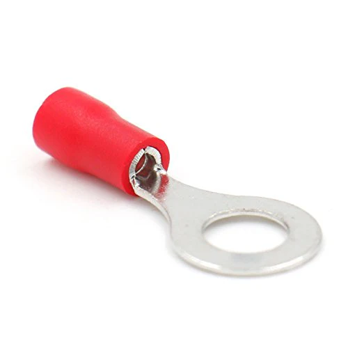 [RV1-25-6] TERMINAL ANILLO ROJO P/CABLE 22-16AWG OJAL 1/4" 6.5MM