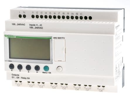 ZELIO LOGIC MODULAR 16 ENTRADAS/ 10SD / 100 - 240 VCA. C/PANTALLA C/RELOJ RELE