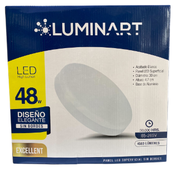 [01-01-1113] PANEL LED 48W REDONDO SUPERFICIAL 85-265VAC 6500°K 