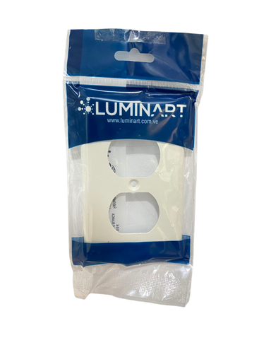 [01-04-1004] TAPA P/TOMACORRIENTE DOBLE TIPO 270 PLASTICA BLANCA