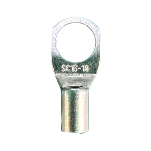 [B-SC16-8] TERMINAL ANILLO 1H P/CABLE #6AWG OJAL 5/16" COBRE ESTAÑADO CAÑON CORTO