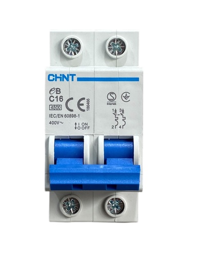 [EB-2-C16] MINI BREAKER 2X16A 4.5KACC CURVA C 110/400V 50/60HZ
