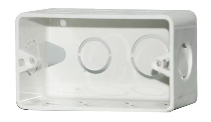 [CME-15] CAJETIN PLASTICO RECTANGULAR 4x2" PVC SALIDA COMBINADA 1/2" - 3/4"